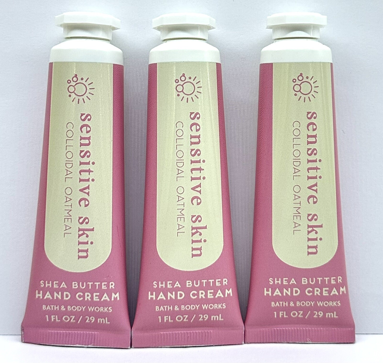 3 BATH & BODY WORKS SENSITIVE SKIN COLLOIDAL OATMEAL HAND CREAM LOTION 1 OZ