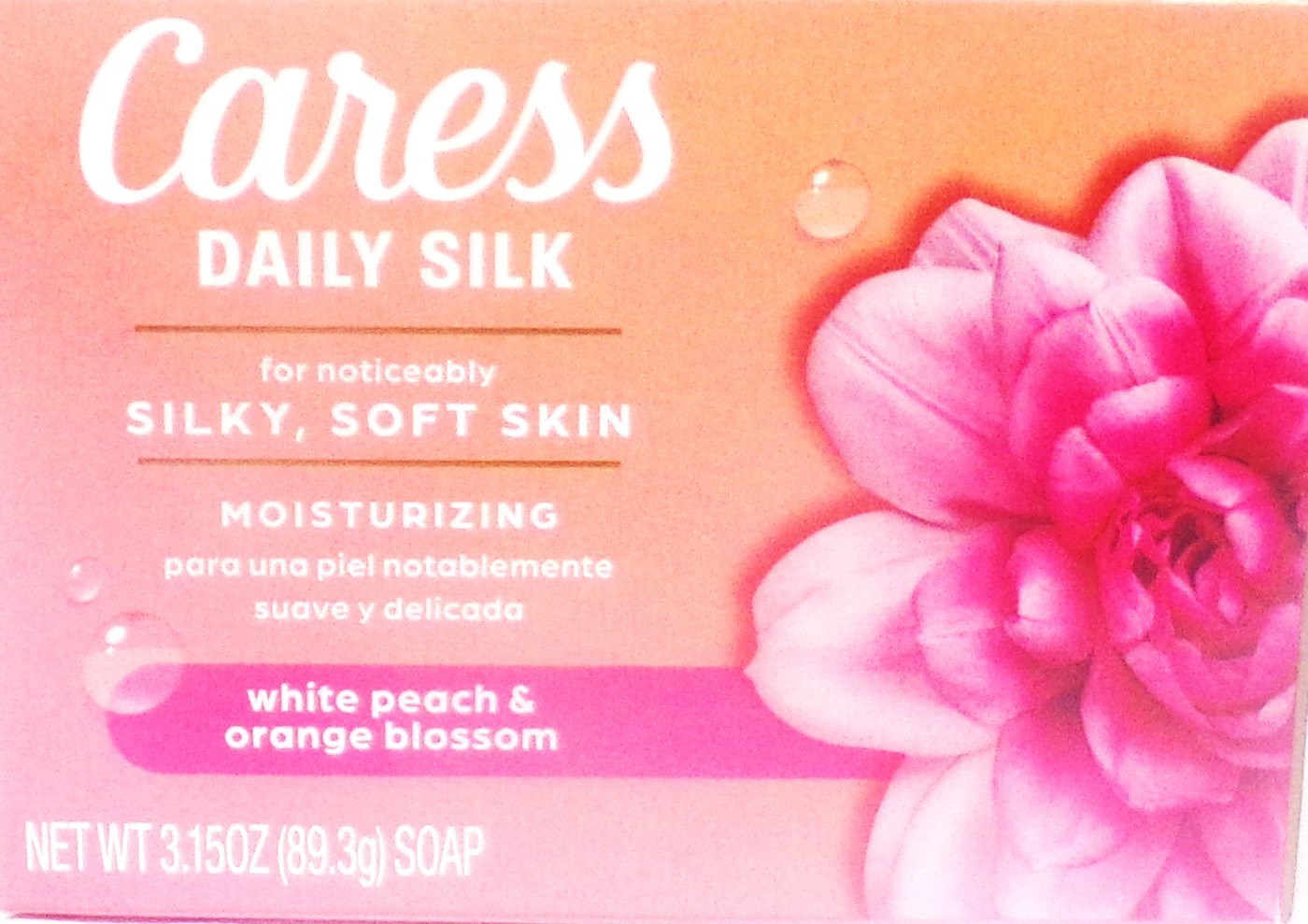 Caress Soap Daily Silk Beauty, White Peach & Orange Blossom, 3.75 oz 16 Bars