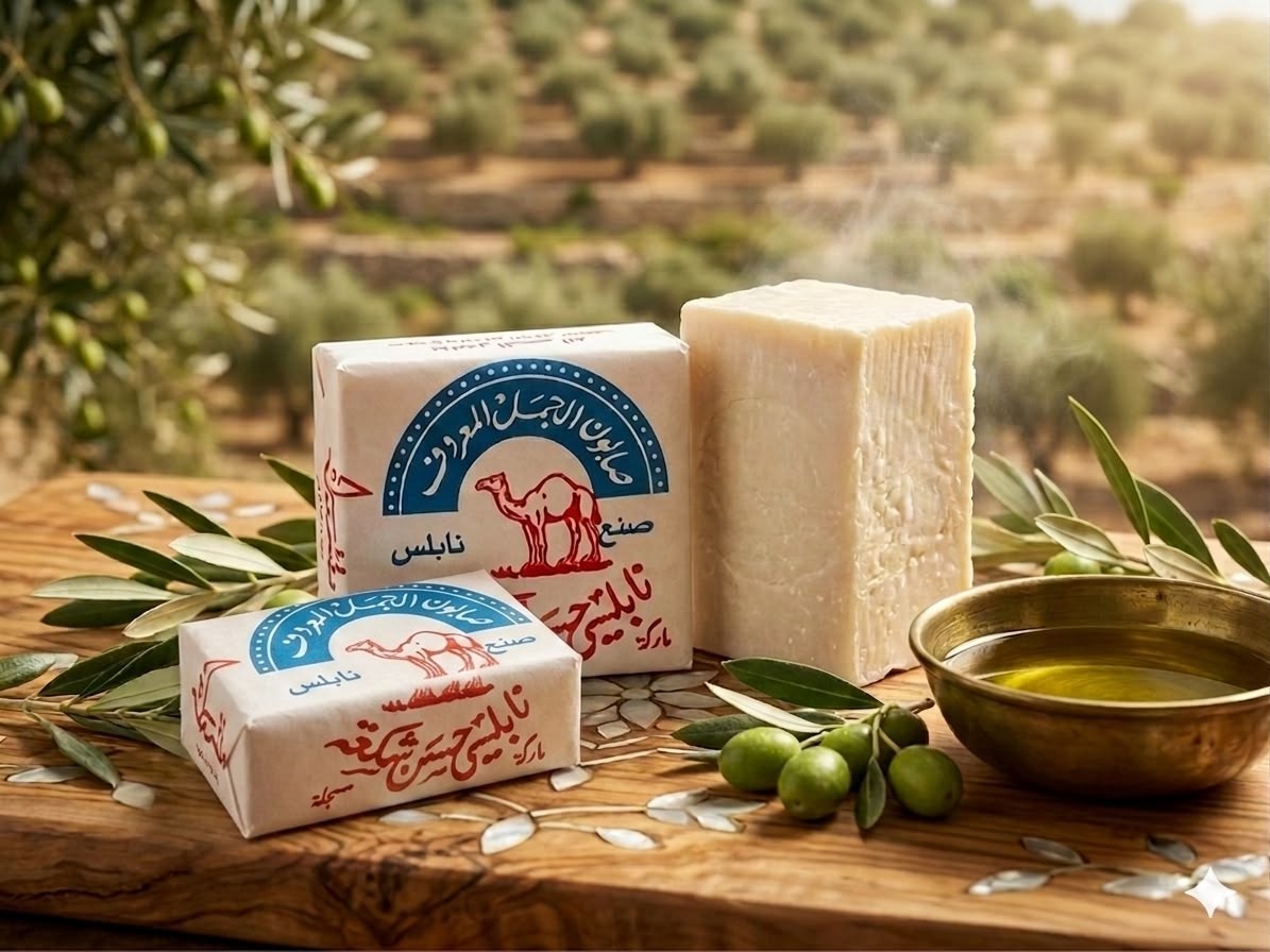Al-Jamal Nabulsi Olive Oil Soap Bar Handmade Palestine 2 Pieces