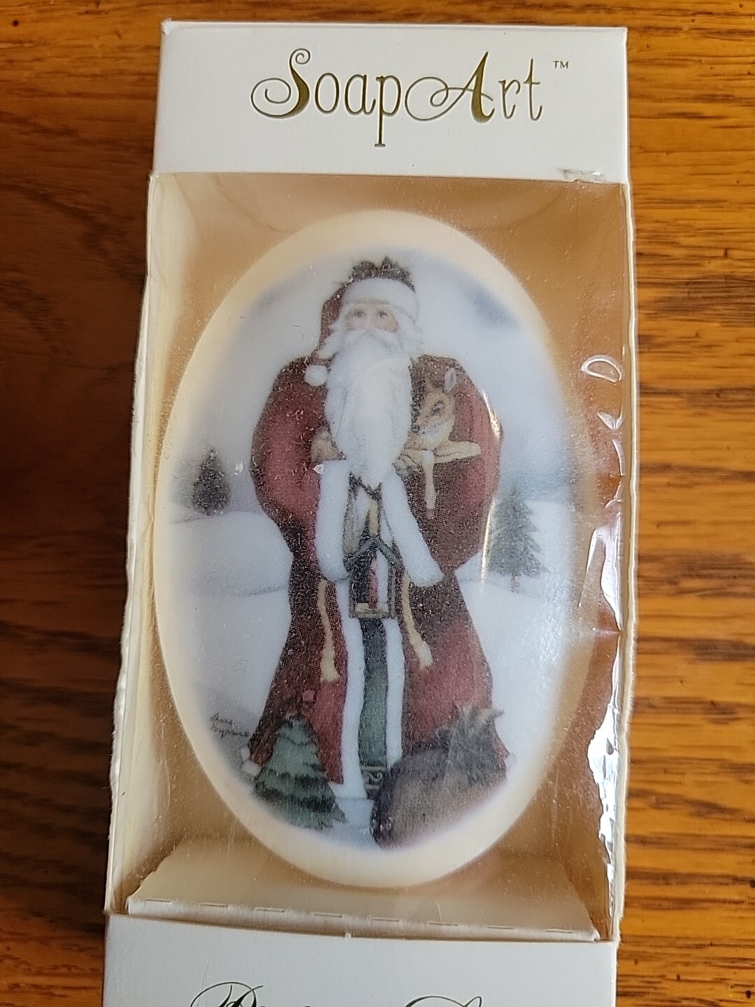 Santa Picture Soap Lasting Impressions Soap Art Santa & Deer Soap Saint Nick 3oz