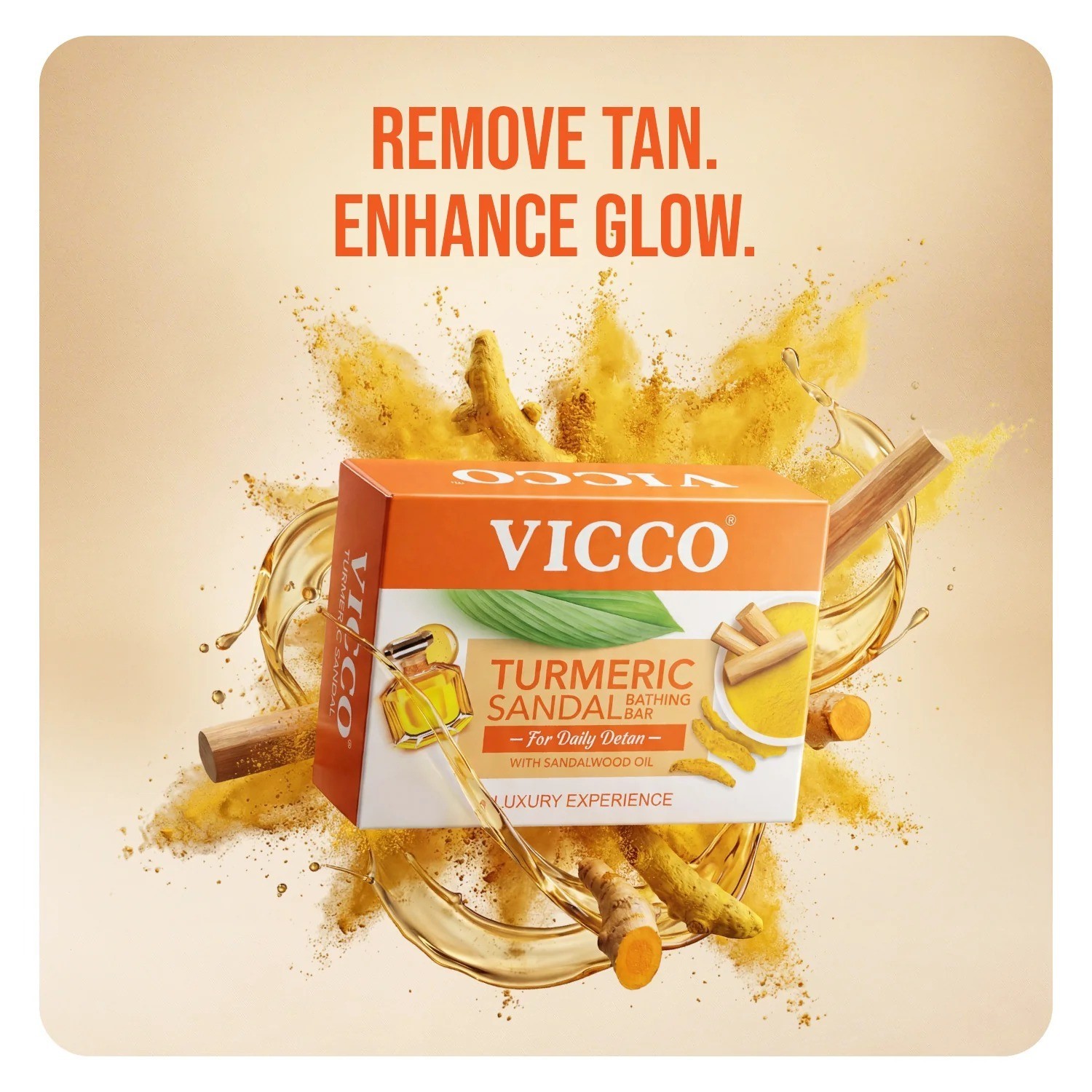 Vicco Turmeric Sandal Sandalwood Oil Herbal Bathing Soap 100g 4 pack