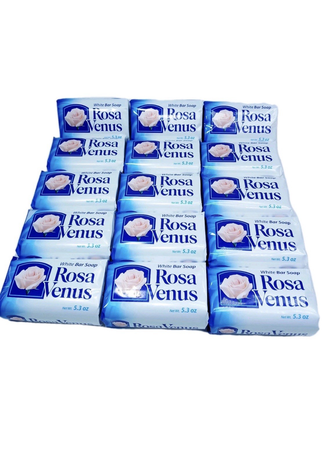 Rosa Venus White Bar Soap 5.3 oz Multiple 40 pcs Floral Rectangular Body Hands