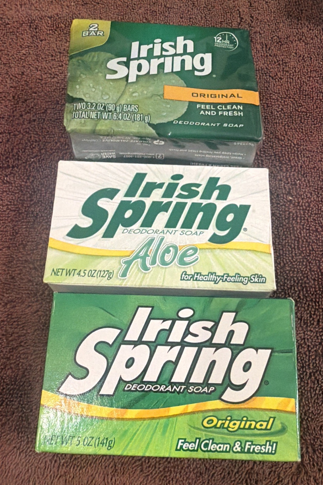 Vintage Irish Spring Bar Soap Mixed Lot of 8 Total Bars Package Bar NOS New