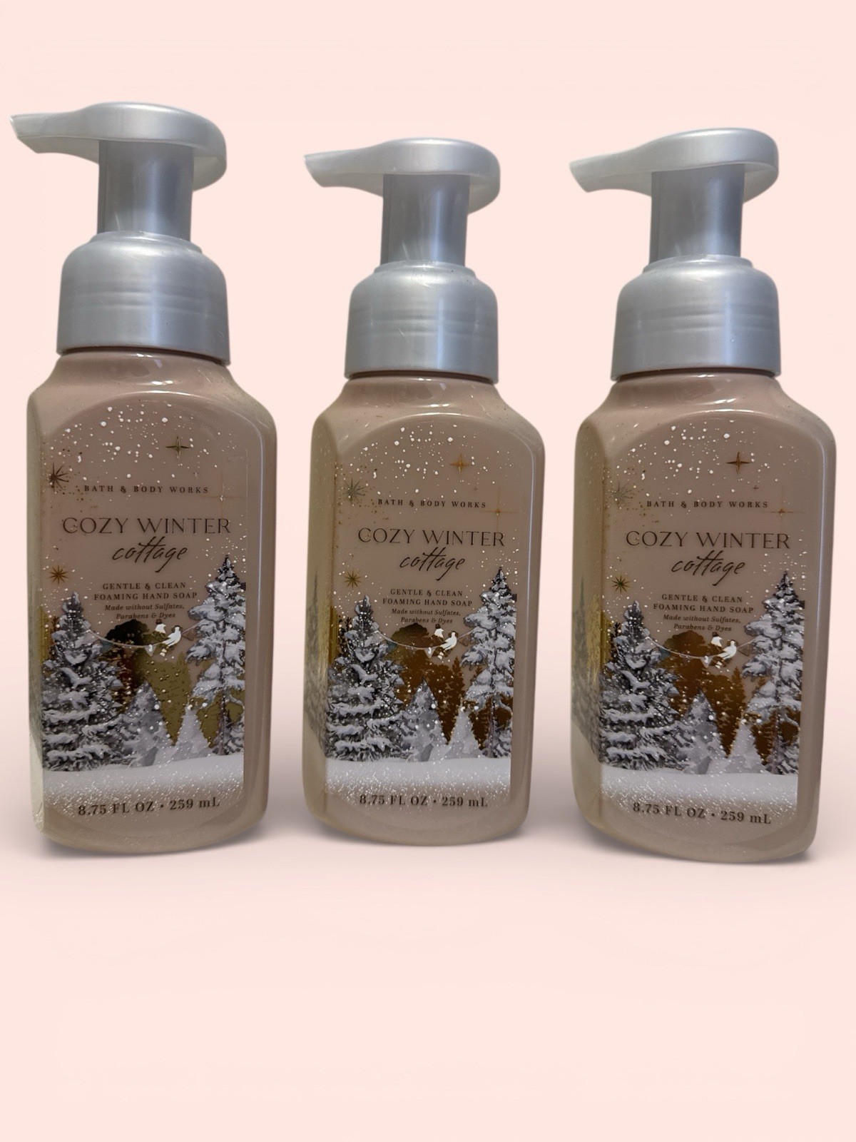 3 New COZY WINTER COTTAGE BATH & BODY WORKS GENTLE FOAMING HAND SOAP