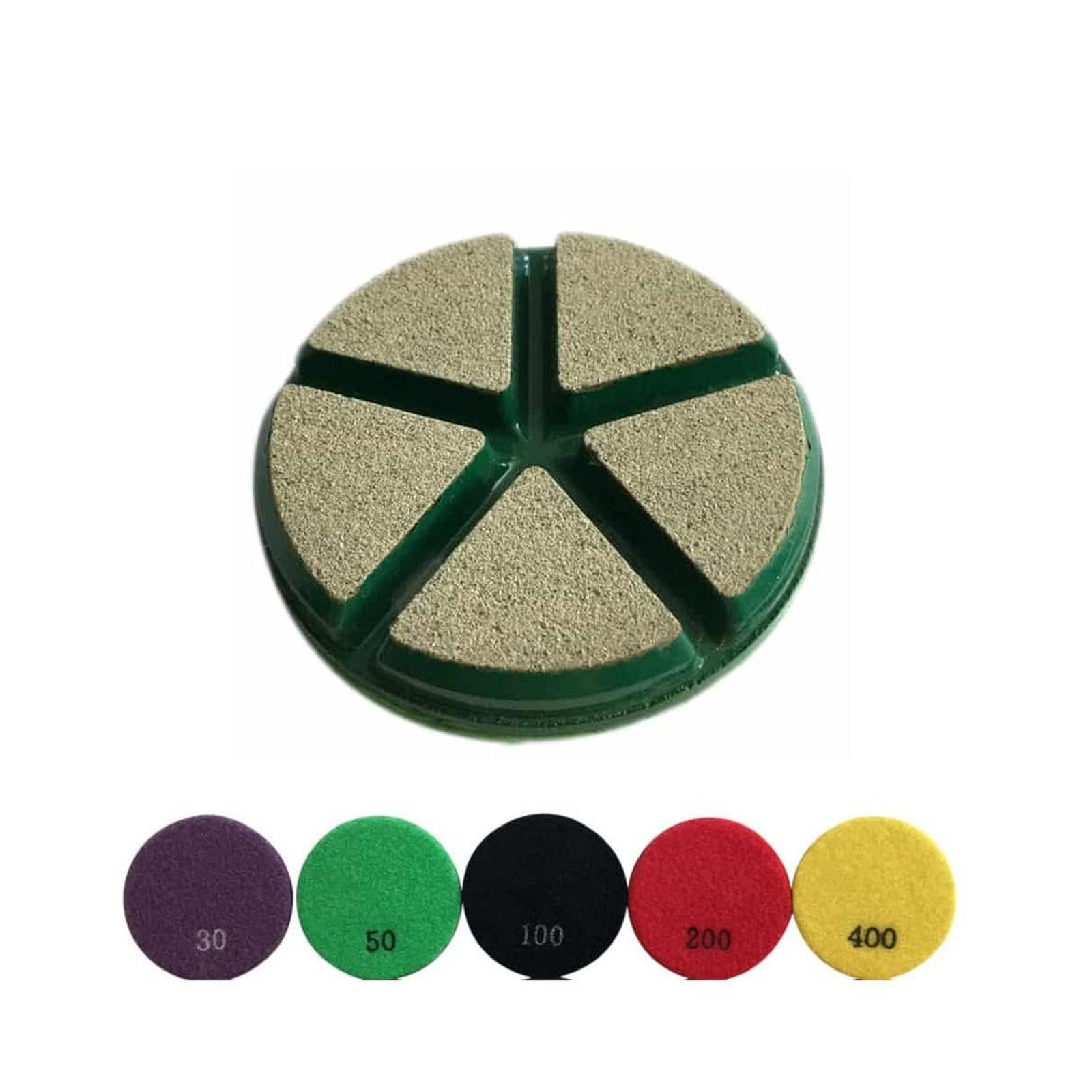3″ Ceramic Transitional Concrete Diamond Grinding Pads, Set of 3, 30 Grit, Dr…
