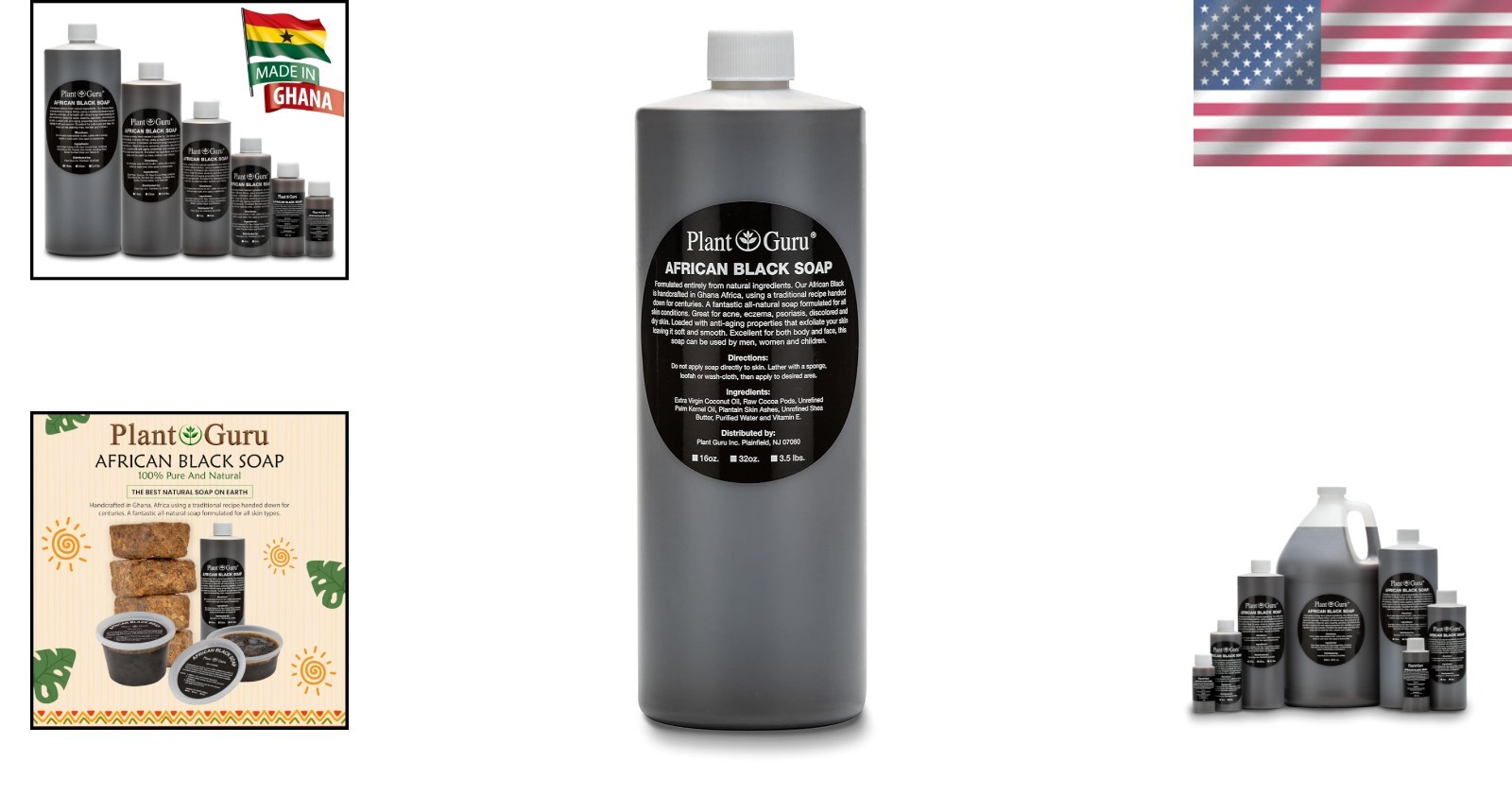 Raw African Black Soap Liquid 32 fl. oz. – Pure &