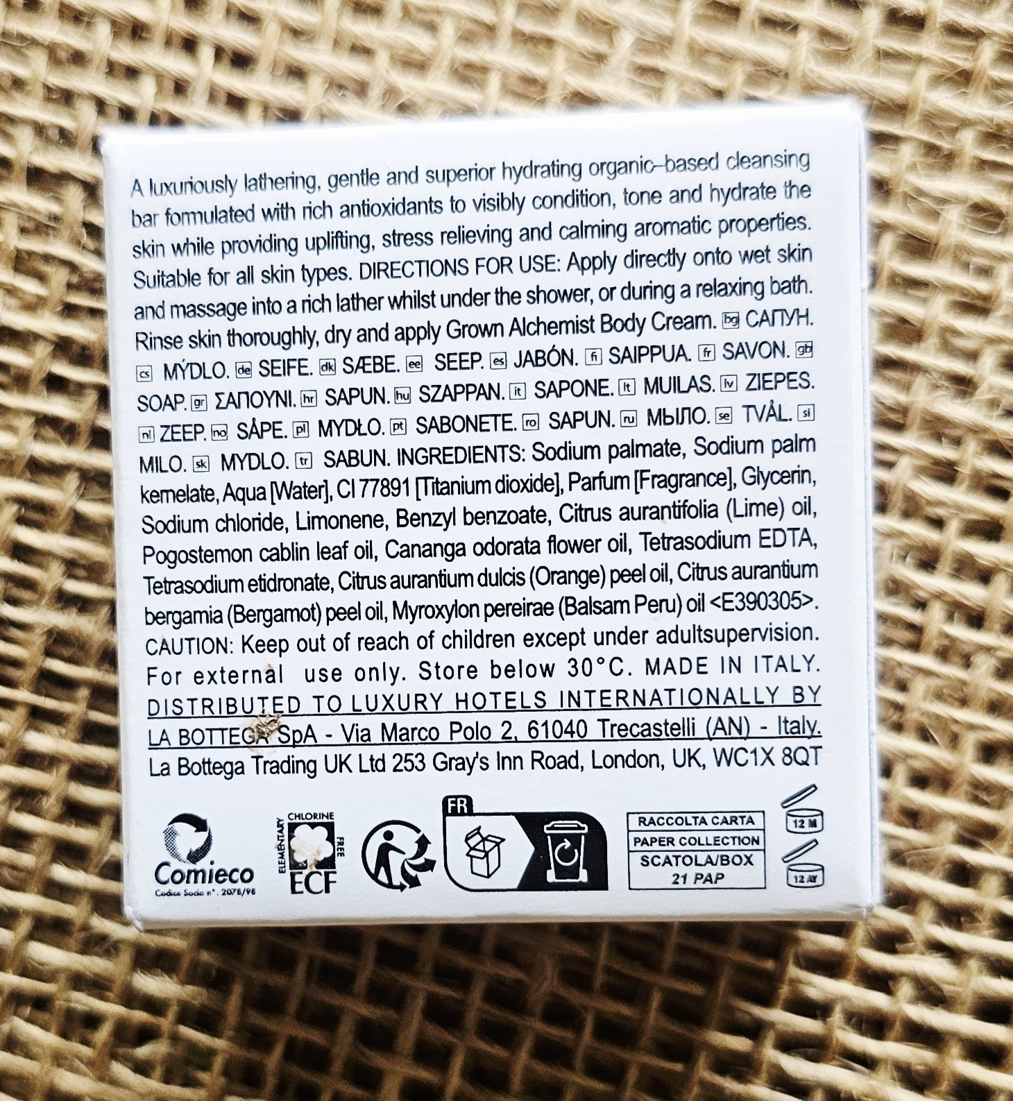 Grown Alchemist Body Cleansing Bar Geranium Leaf 1.06oz