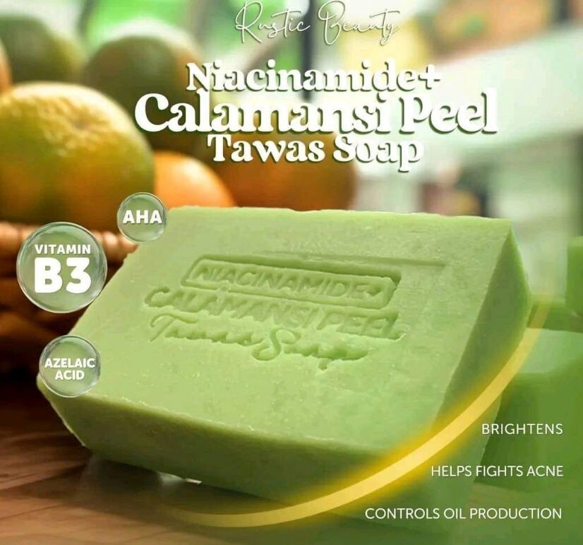 2 bars NIACINAMIDE CALAMANSI PEEL TAWAS SOAP 100 g/ each