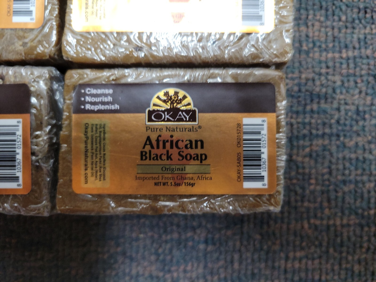 4-Pack OKAY AFRICAN BLACK SOAP – ORIGINAL 5.5oz (156g) each – NEW