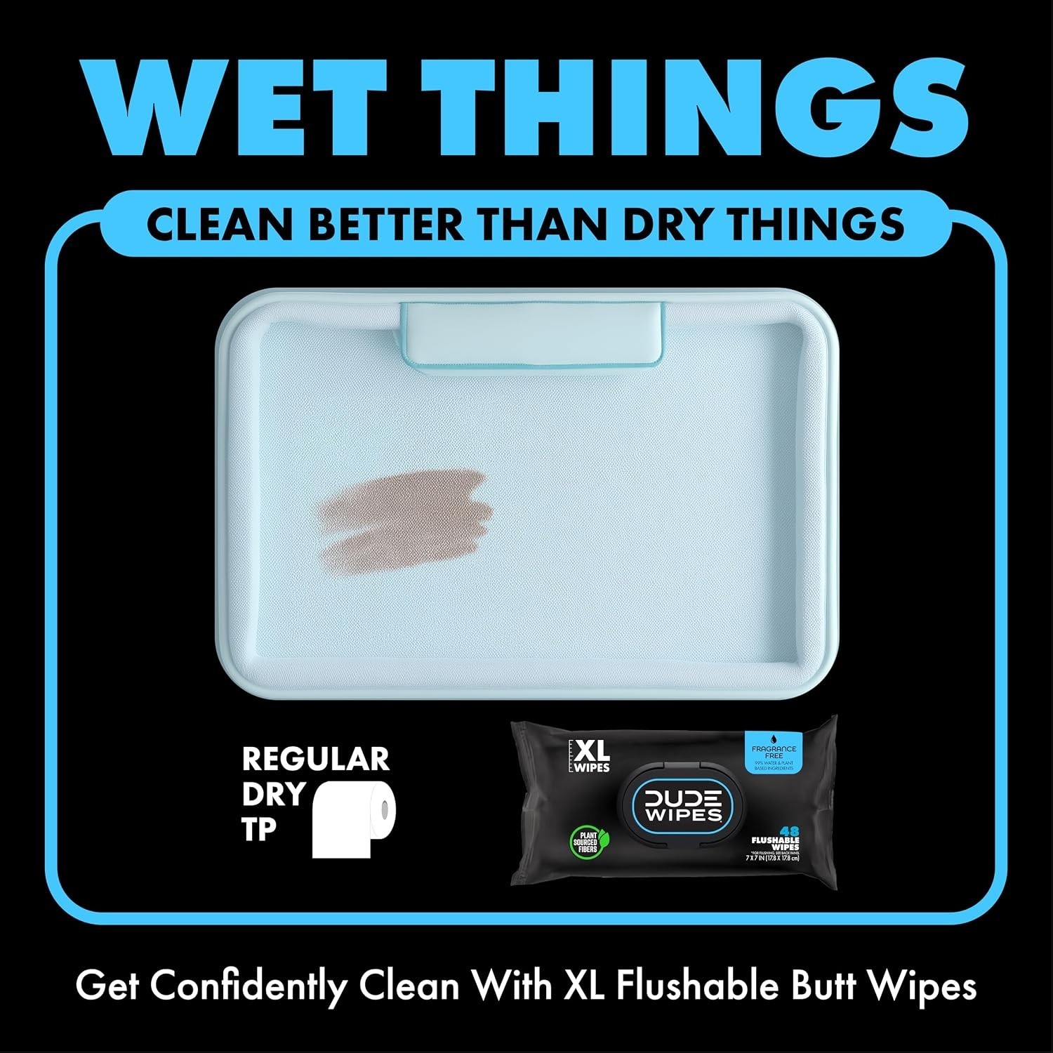 Hypoallergenic Flushable Wipes – 576 Ct Total, Plant Based