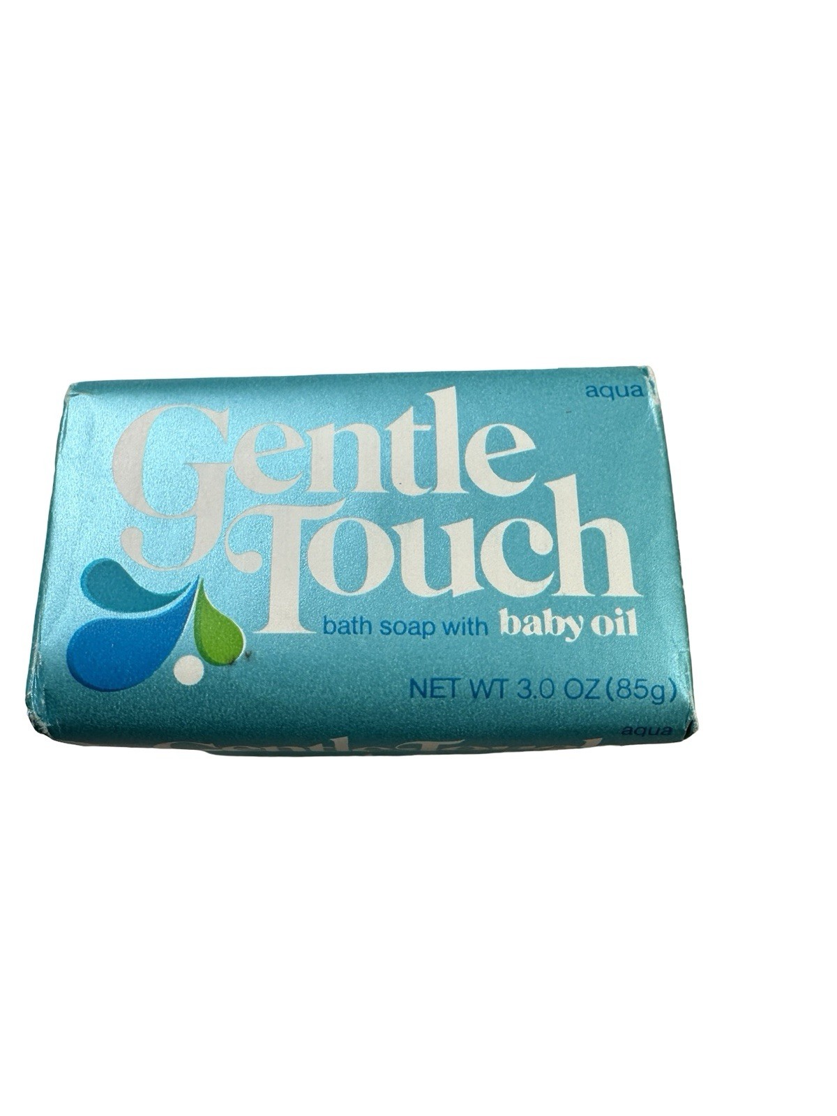 Vintage Gentle Touch Bath Soap w/ Baby Oil Lot of 8 Bars Aqua 3oz NOS Sealed
