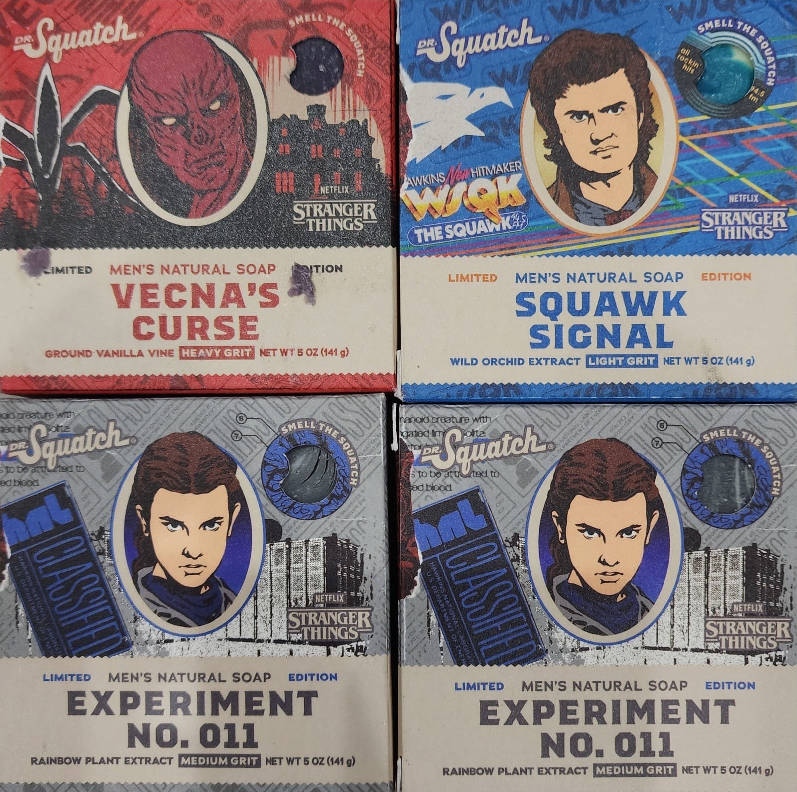 4pk Assorted – Dr. Squatch STRANGER THINGS Limited Edition Bar Soaps