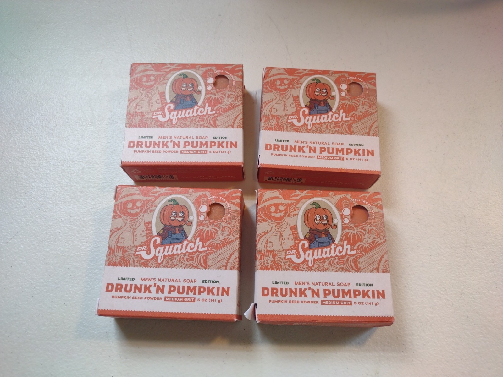 Dr. Squatch Drunk’n Pumpkin 5oz Limited Edition Soap Bar 4 pk Men’s Natural Soap