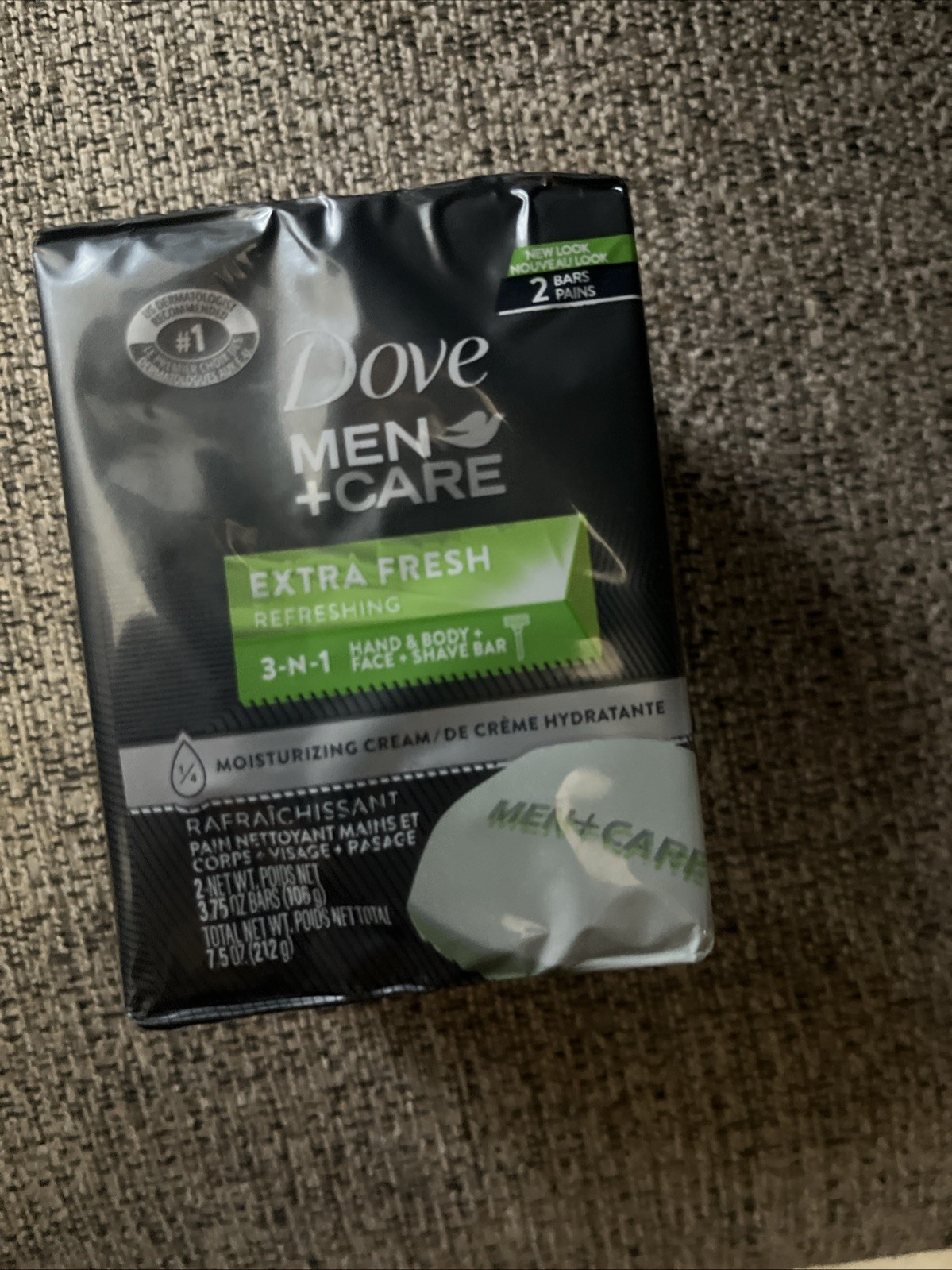 Dove Men+Care Extra Fresh Body and Face Bar 3.75oz X 2 Bars Of Soap