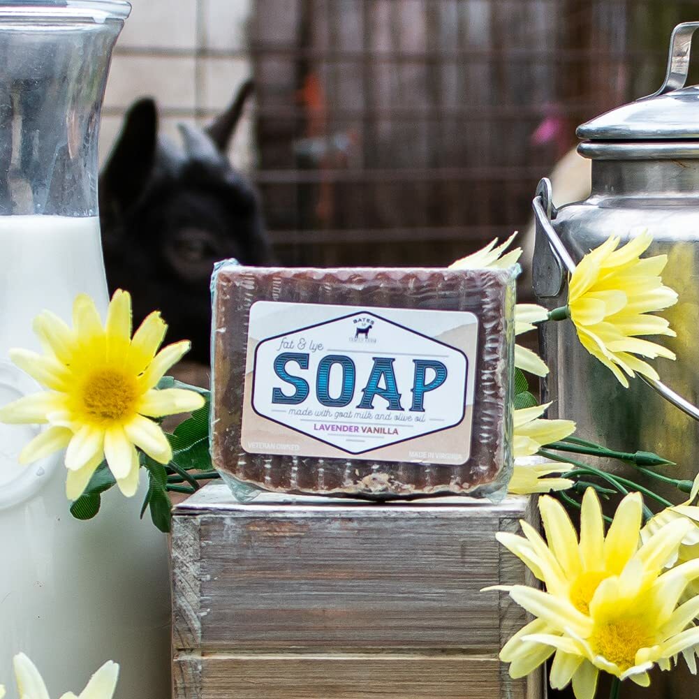 Bates Family Farm Lavender Vanilla Fat and Lye Soap Goat Milk Olive Oil Natural