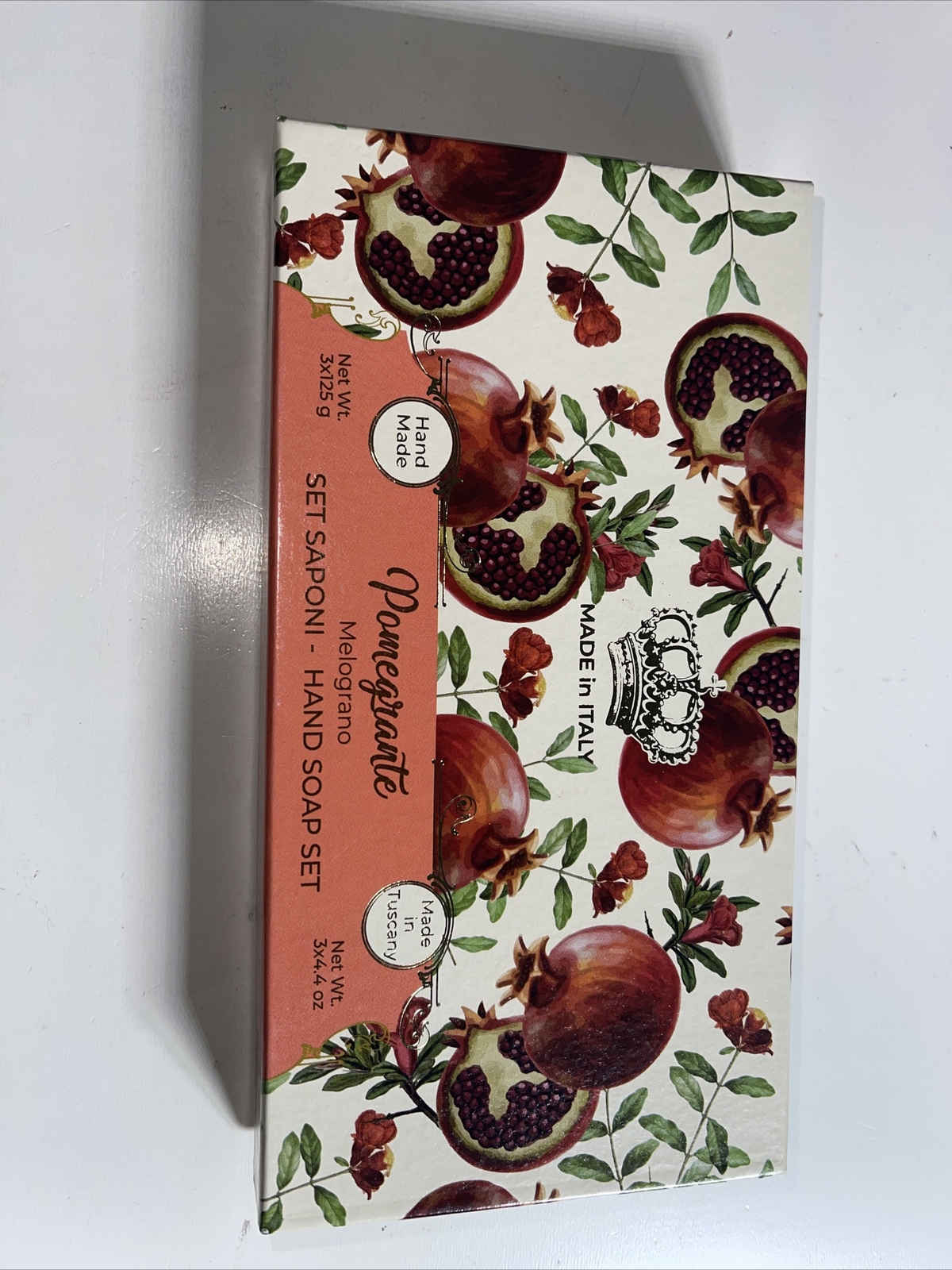 SAPONERIE MARIO FISSI POMEGRANATE HAND SOAP SET WITH 3 SOAPS 4.4OZ EACH