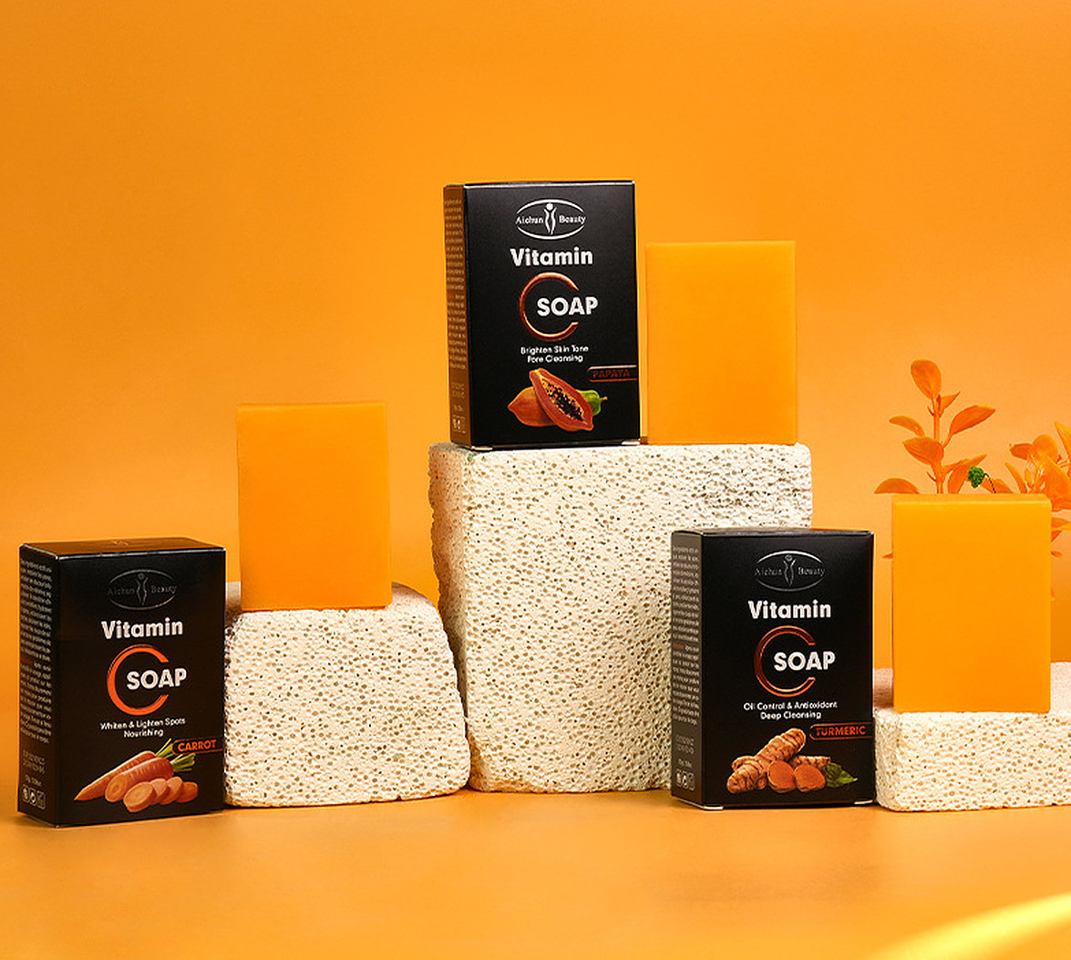 Aichun Beauty Vitamin C Turmeric Papaya Cleansing Soap Slimming Care Sports 100g