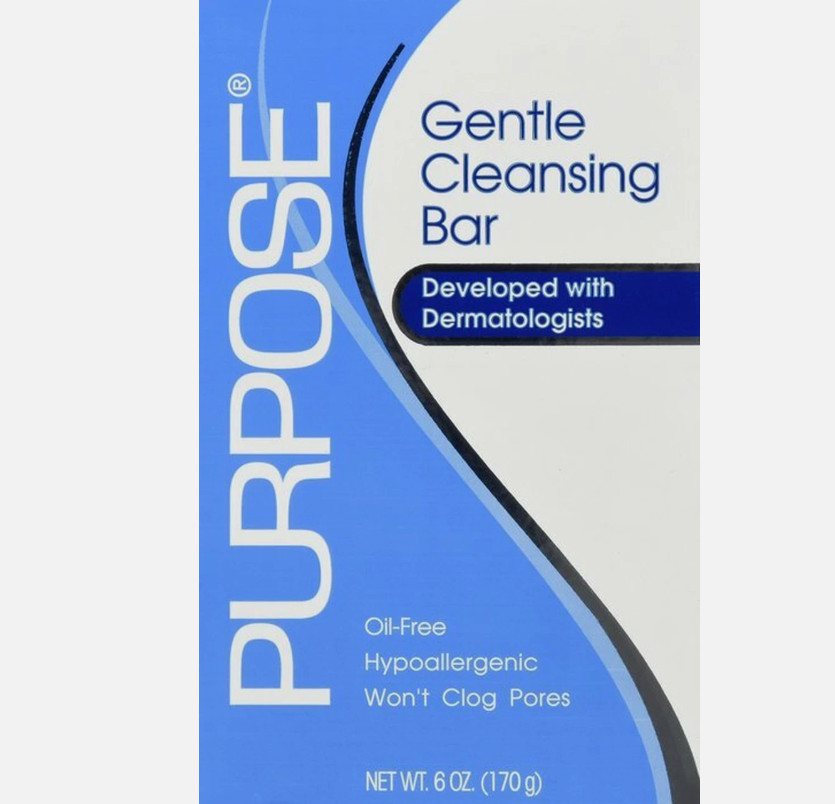 Purpose Gentle Cleansing Face Bar Soap Oil-Free Hypoallergenic 6 Ounce Pack of 2