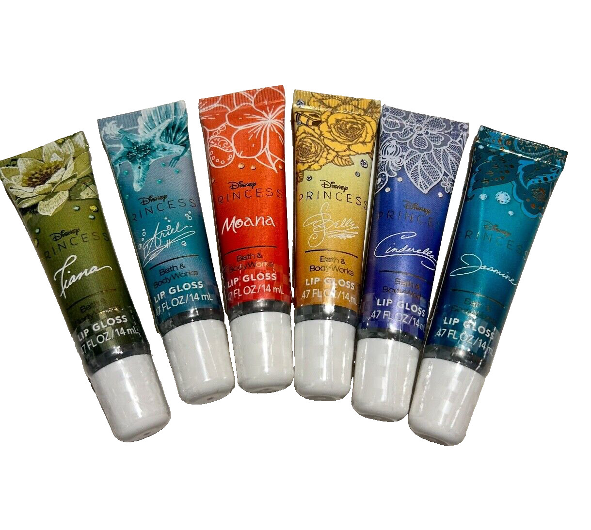 Bath and Body Works Lip Gloss Disney CINDARELLA ARIEL MOANA BELLE TIANA JASMINE