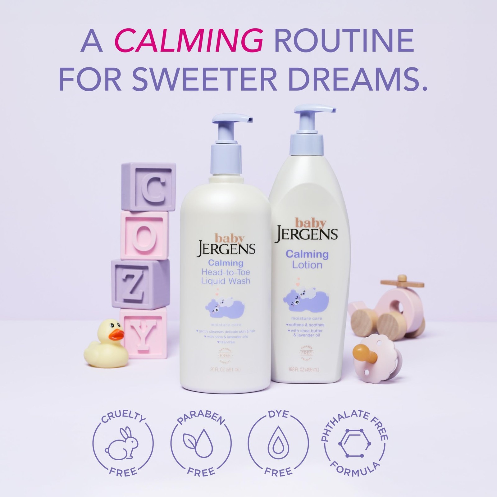 Jergens Baby Duo: Head-to-Toe Wash & Calming Lotion – Gentle, Hypoallergenic