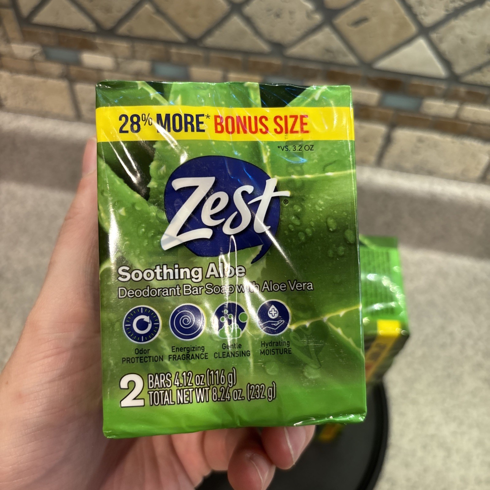 Zest Soothing Aloe Bar Soap 12 Bars, 4.12oz Each Bar