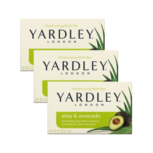 3 Pk Yardley London Moisturizing Bar Fresh Aloe With Avocado Essence 4 Oz Each