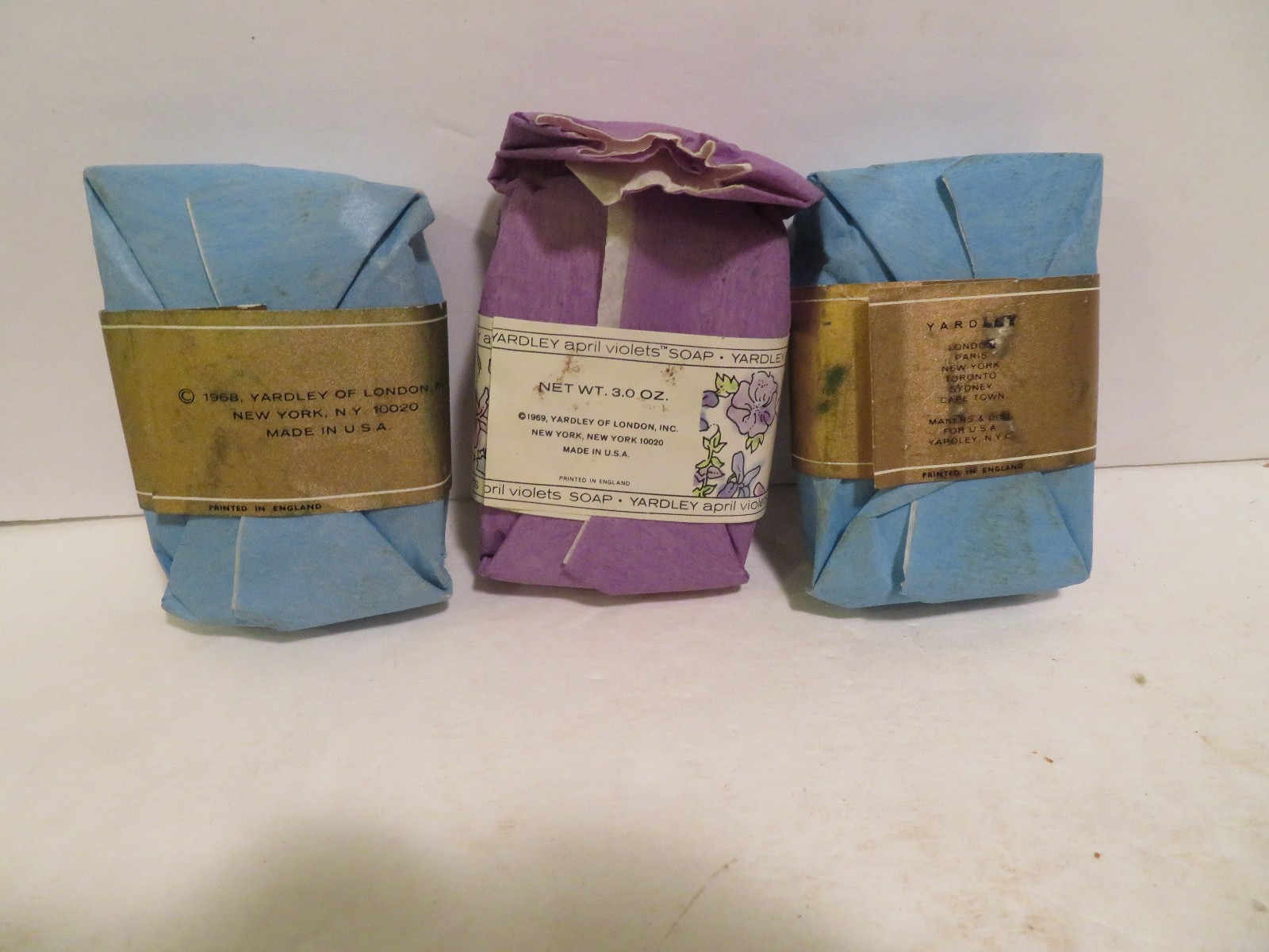 Antique Vintage Yardley English Soaps 3 oz lot three BARS
