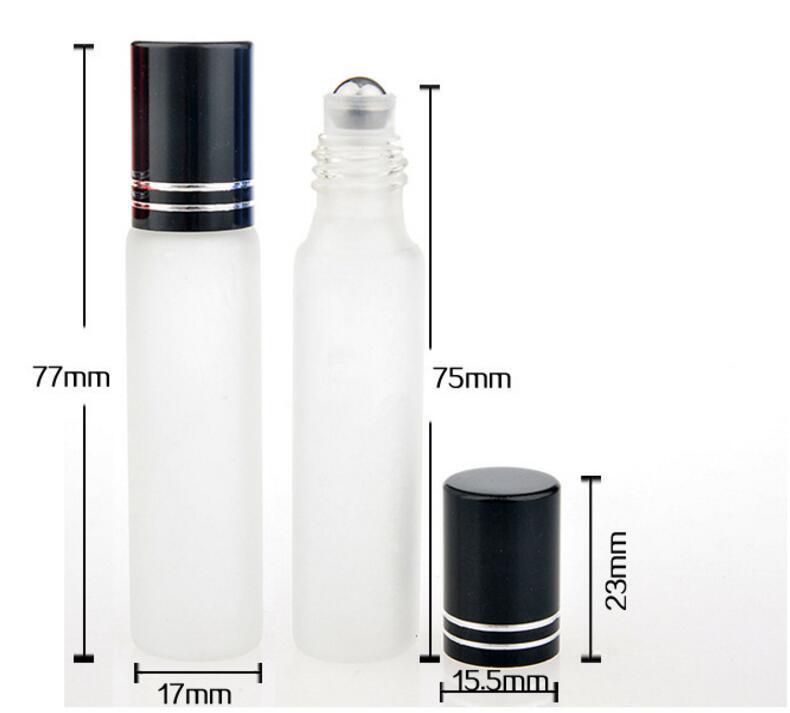 Frosted Clear Glass Mini Bottles with Roller Ball For Oil Perfume Eye Cream 10ML