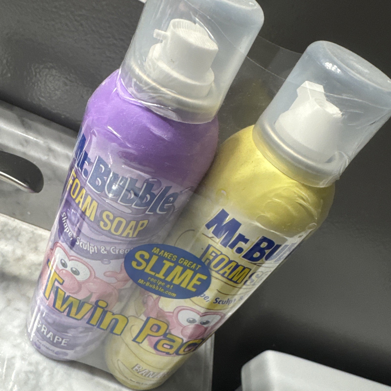 Mr Bubble Foam Soap Grape 🍇& Banana! 🍌 2 Twin Pack! Sensory Play!