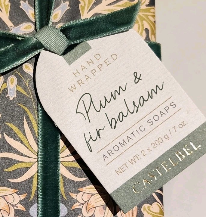 Castelbel Plum & Fir Balsam Scented Aromatic Soap Bars 2 x 7 Oz. Portugal Gift