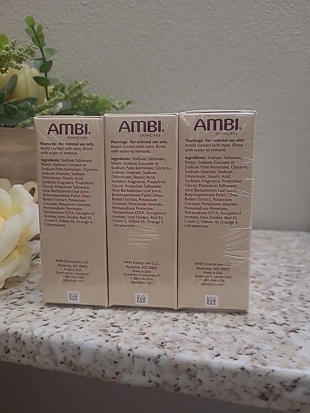 AMBI BLACK SOAP WITH SHEA BUTTER 3.5OZ WITH FREE SHIPPING!! Pack Of 3