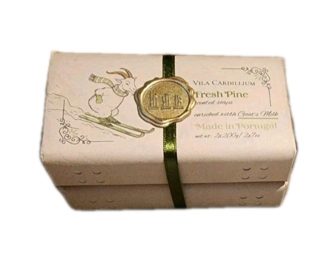 Vila Cardillium Fresh Pine Soap Scented Bar W/ Goat’s Milk Portugal Pack Of 2