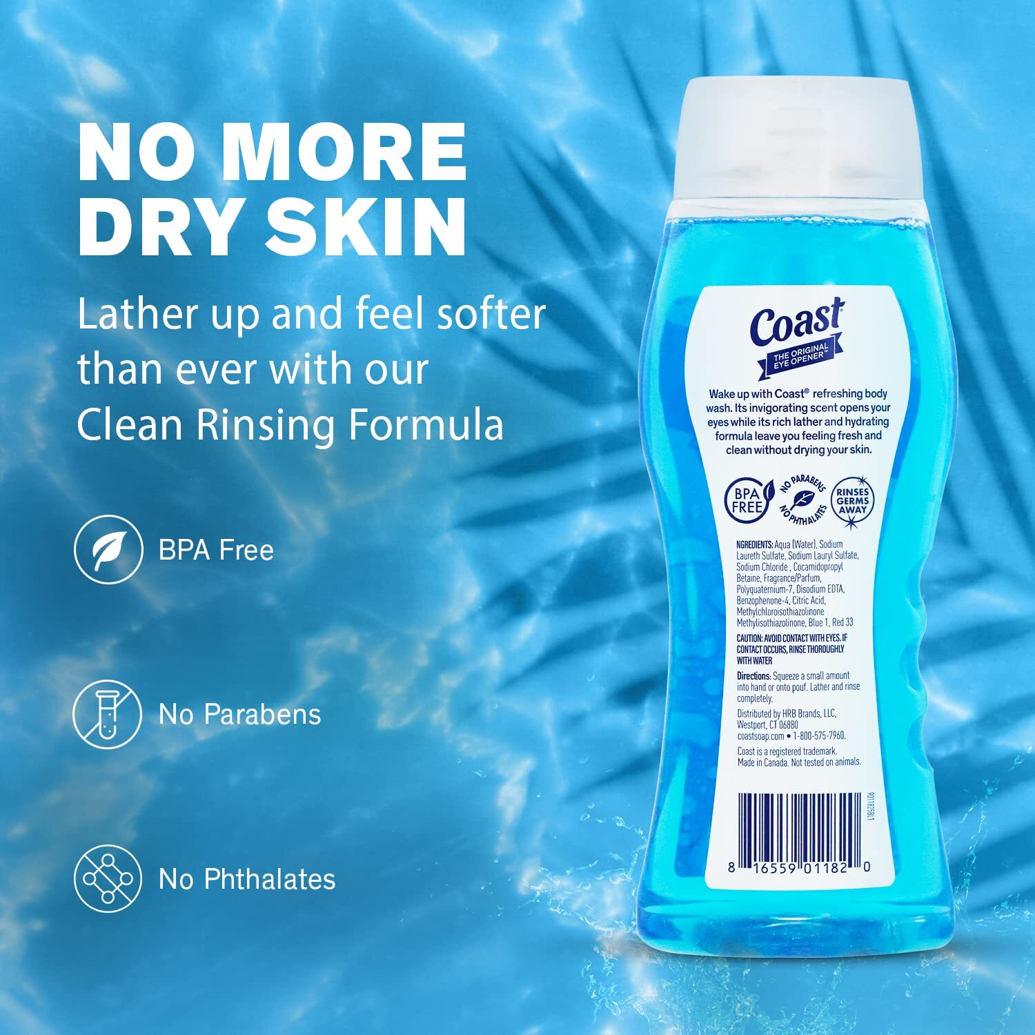 Coast 2-in-1 Hair And Body Wash, Classic Scent 18oz – Pack of 6