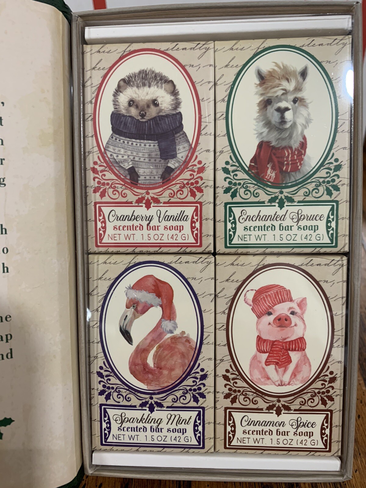 Once Upon A Time Story Book Scented Bar Soap Set, Small Bar Soaps, 4 pcs (4×1.2