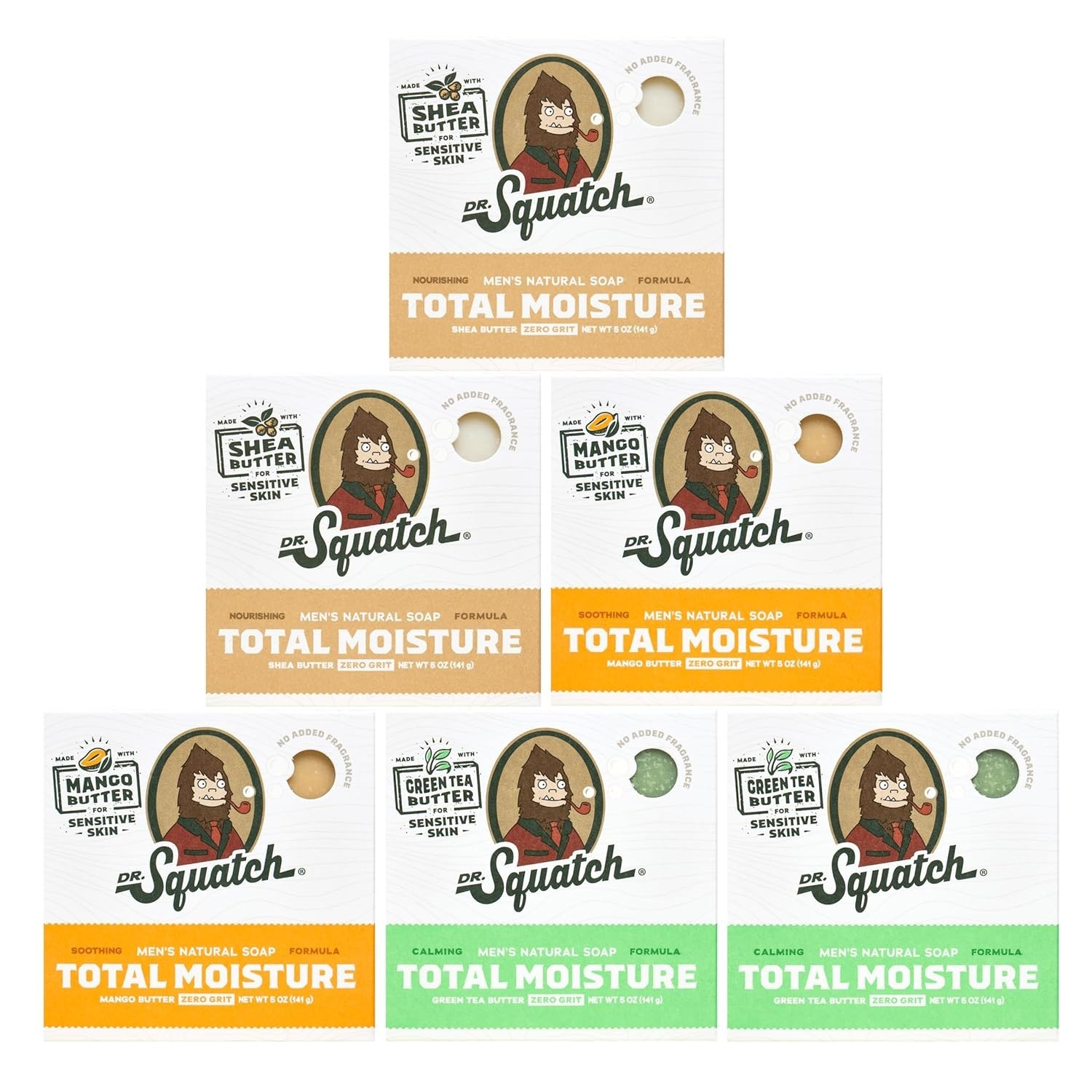 Men’s Moisture Bar Soap Plant-Based 6-Pack Face Body Hydrating Natural