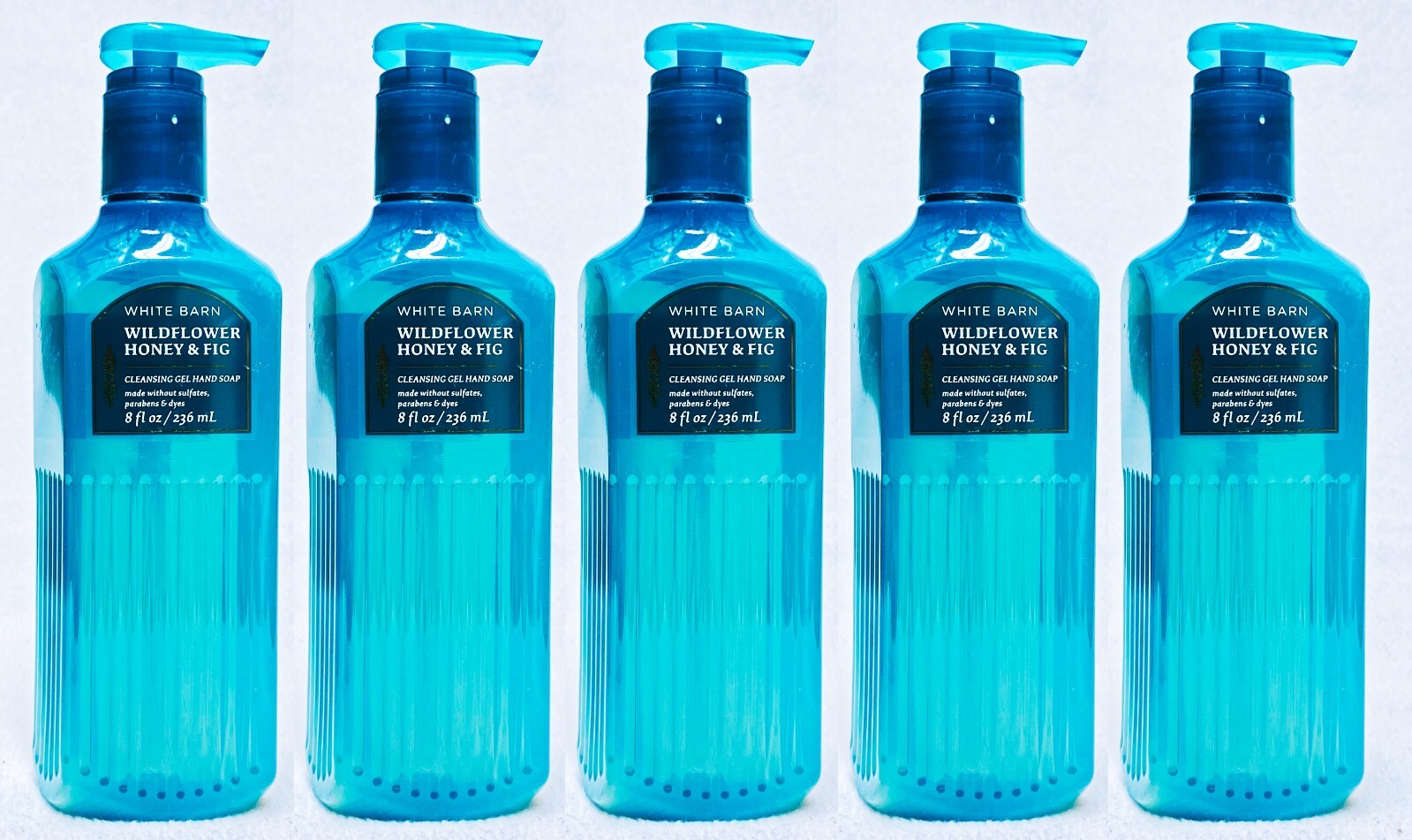 5 Bath & Body Works WILDFLOWER HONEY FIG Cleansing Gel Hand Soap 8.0 oz
