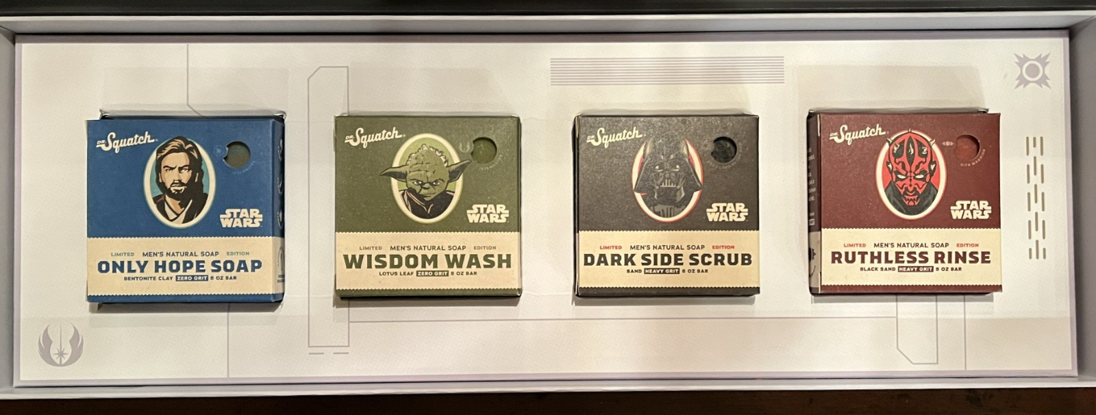 Dr. Squatch Star Wars Soap 4-Pack | Dark Side Scrub, Wisdom Wash, Ruthless Rinse