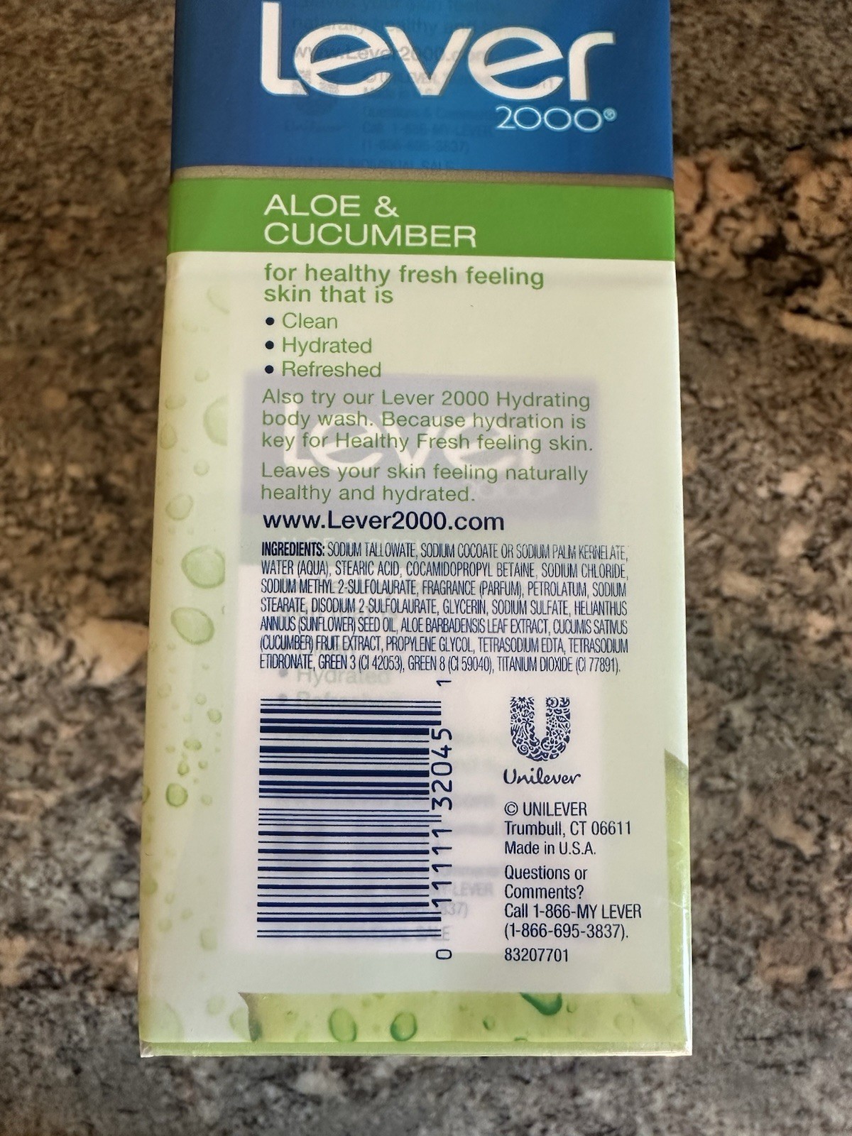 Lever 2000 Aloe & Cucumber 12 Bar Pack 4OZ Each Bar/ 48OZ Total BRAND NEW