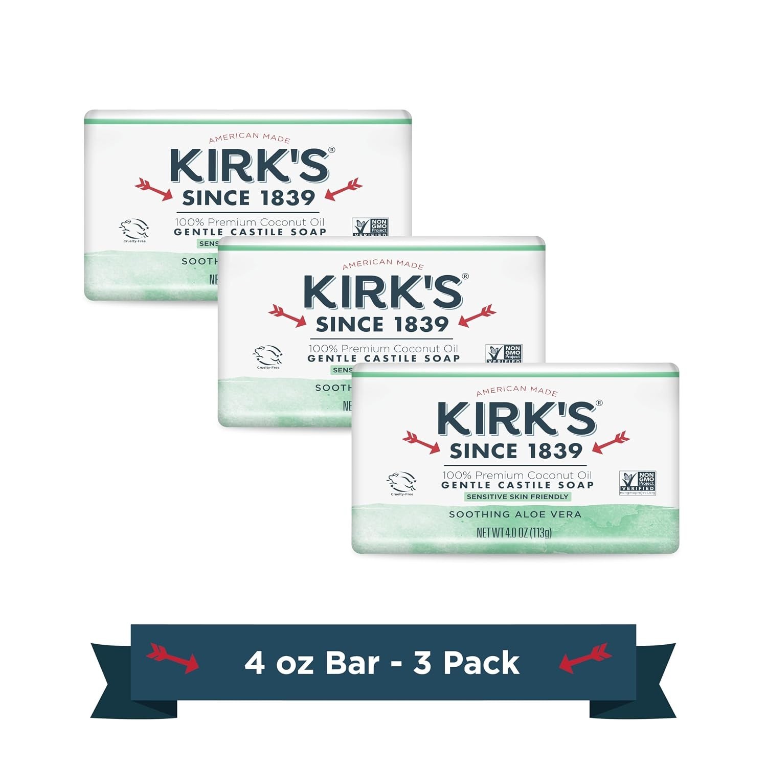 Natural Coco Castile Soap with Aloe Vera – Pack of 3, Gentle & Organic for Se…