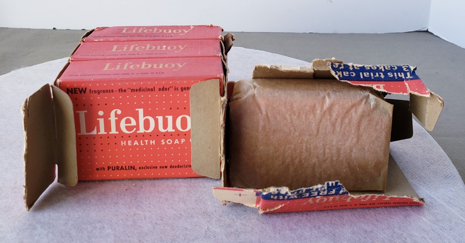 Rare 4-Pack Lifebuoy Health Soap Bar Unused 1940s Vintage