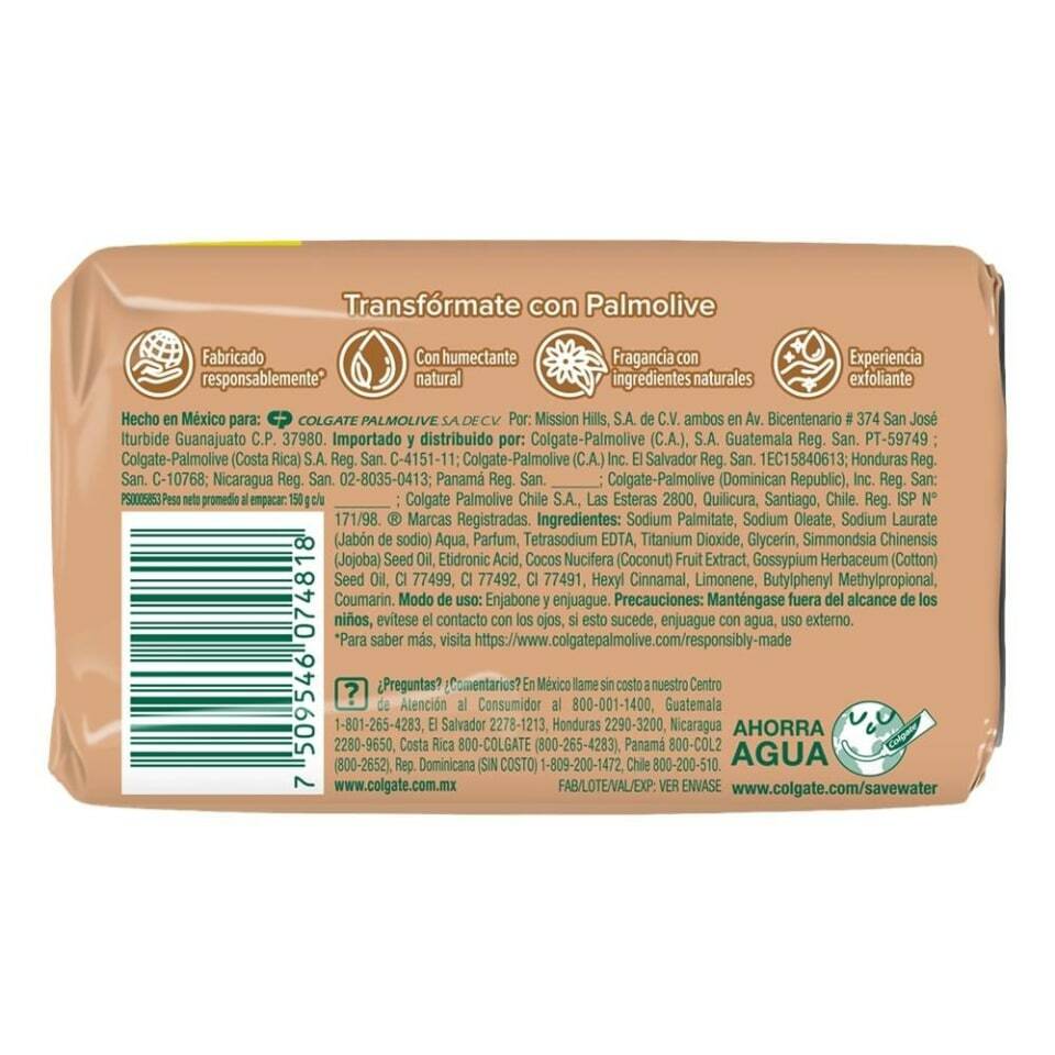 8 x Palmolive Naturals -Suavidad Exfoliante- Moisturizing Bar Soap