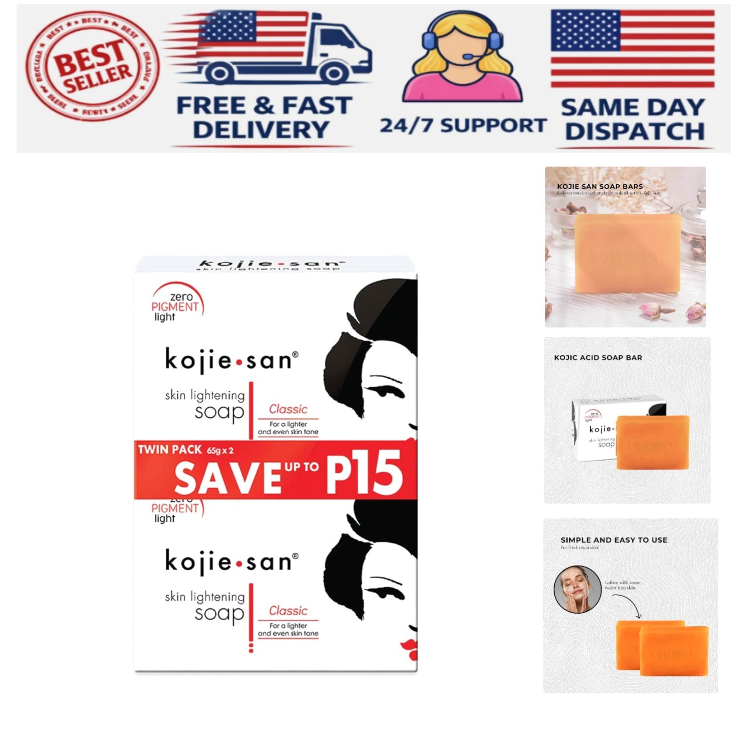Radiant Skin Duo: Kojic Acid Soap with Glycerin & Tea Tree Oil – 65g