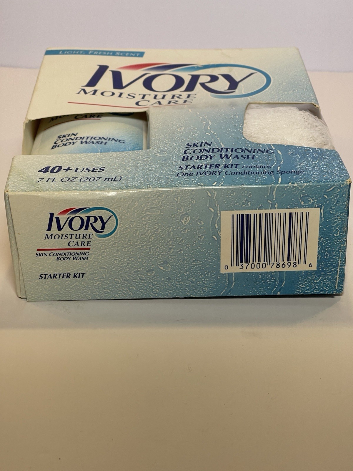 Ivory Moisture Care Skin Conditioning Body Wash 7 Fl. oz. Sponge Starter Kit NEW