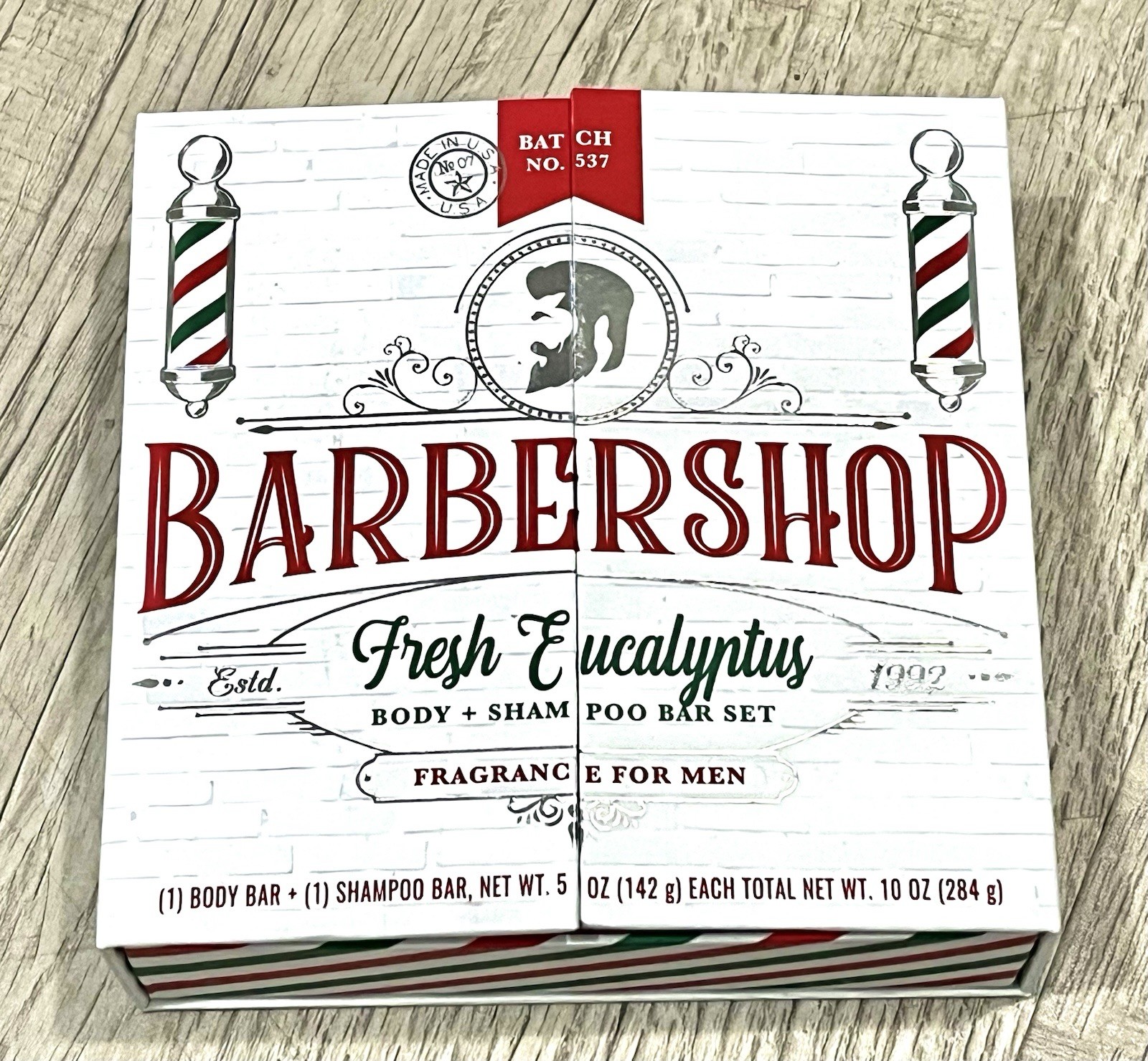 Barbershop 5oz Shampoo + Body Bars Soap Set For Men Fresh Eucalyptus (#xe4