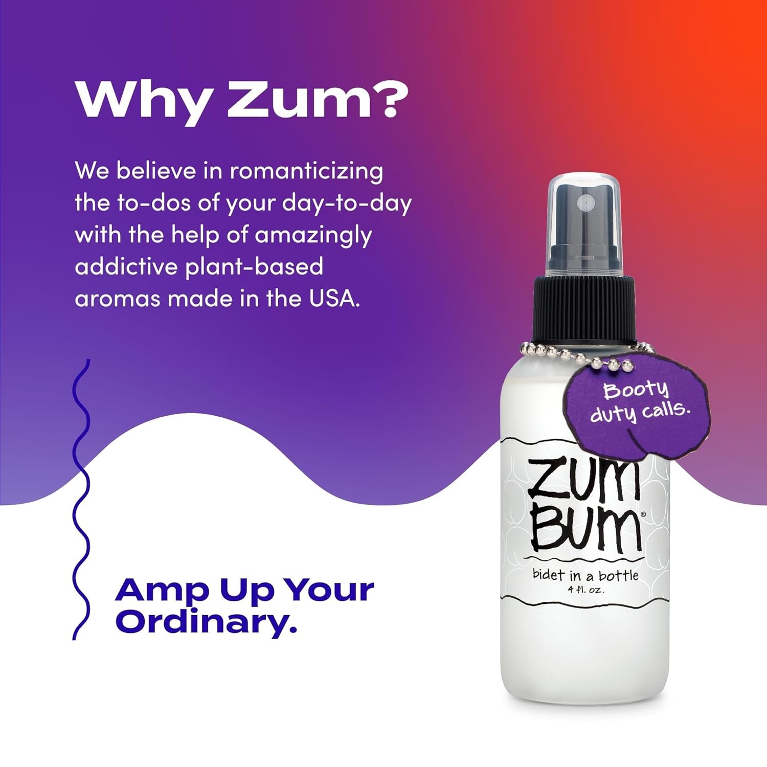 Zum Indigo Wild Bum Bidet in a Bottle – Natural, Portable Bidet 4 fl oz