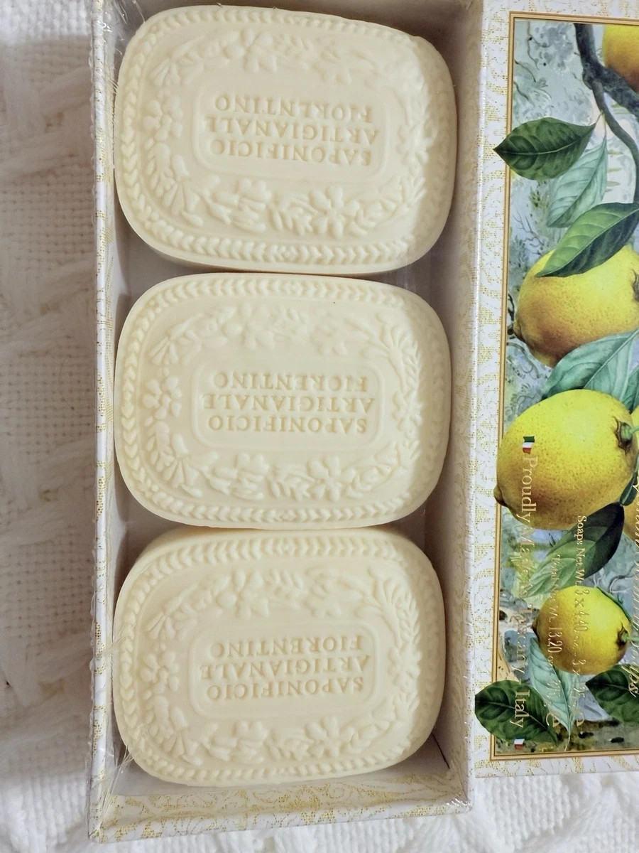 Saponificio LEMON Scented Soaps Tuscany (3) 4.4 oz GIFTBOX