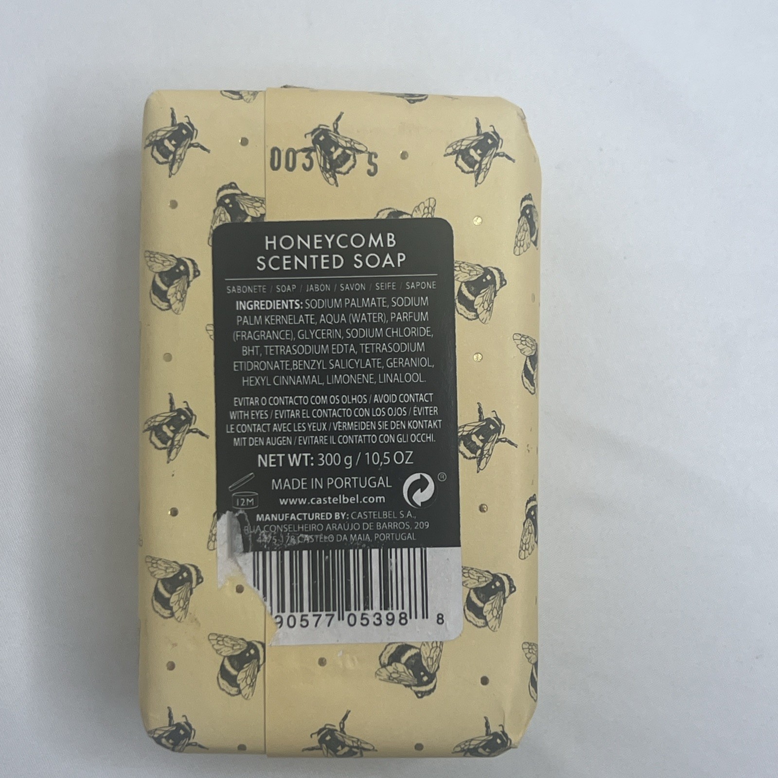 Castelbel Porto Honey Comb Honeycomb Scented Soap Bar 10.5 oz
