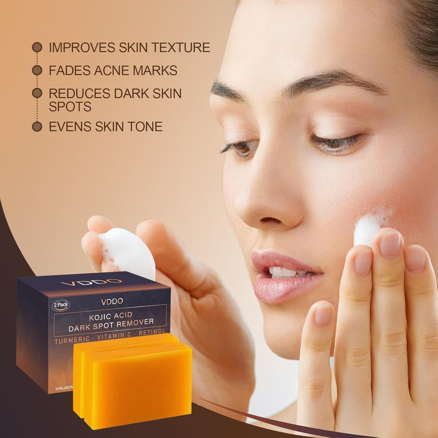 VDDO-Kojic-Acid-Soap Turmeric – Dark spots / Vitamin C, E, Retinol, Collagen