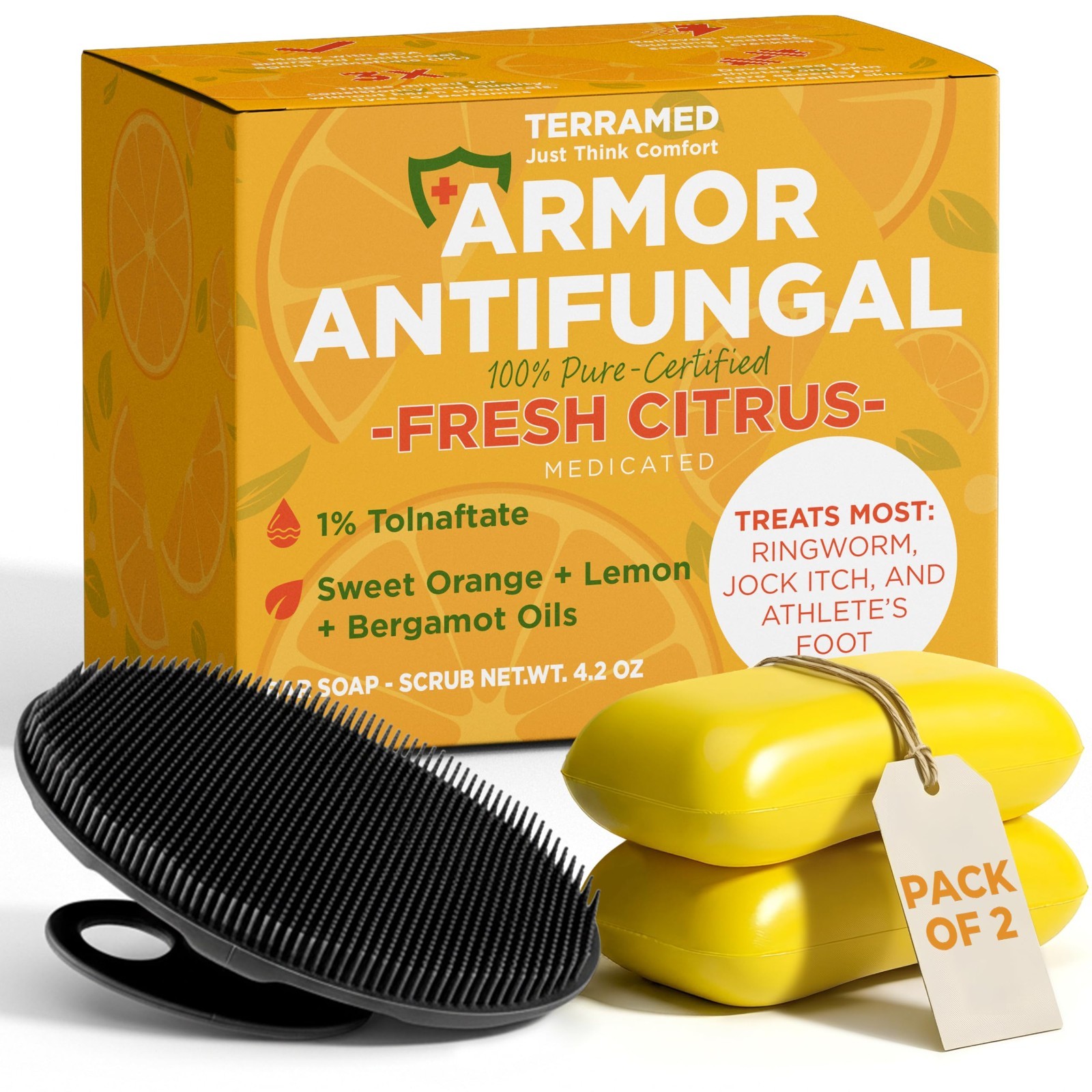 Antifungal Soap with Lemon Oil – Jock Itch & Ringworm Treatment, 1% Tolnaftate,