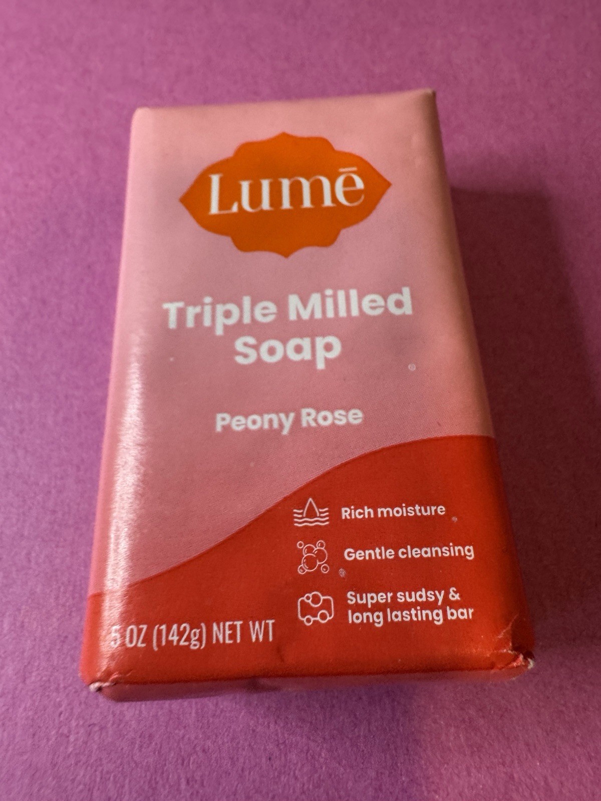 Lume Triple Milled Soap PEONY ROSE 5 oz Bar